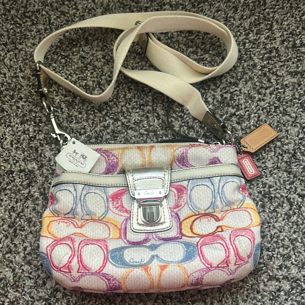 NWT Y2K Coach Poppy Dream Crossbody Bag with Signature Monogram - Picture 8 of 14